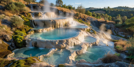 Terme di Saturnia natural sulfur spring baths in Tuscany